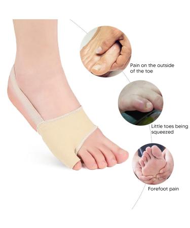 Bunionette Sleeves Reduce Pressure - Pinky Toe Corrector (L) | Elastic Strap, Skin Color - 1 Pair - Buy Online on GoSupps.com