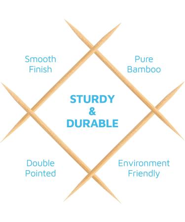 Montopack Eco-Friendly Wooden Toothpicks | Bulk 1000 Individually Wrapped Double Pointed Picks for Appetizers Cocktails & Cleaning - Buy Online on GoSupps.com