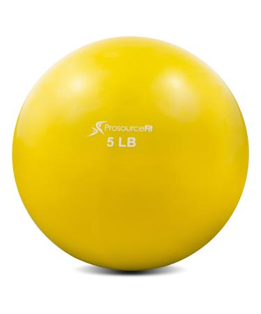 ProsourceFit Weighted Toning Exercise Balls for Pilates Yellow 5lb