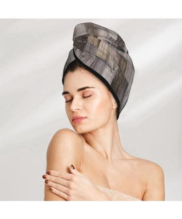 Super Absorbent Wooden Texture Microfiber Hair Towel Wrap for Women - Quick Dry Coral Velvet Cap for Long Curly & Thick Hair - Buy Online on GoSupps.com