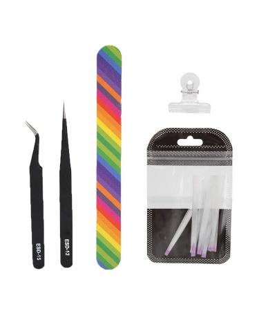Nail Art Fiberglass Set Dekaim 5PCS Nail Extension Fiberglass Manicure Tool Kit with Nail File Tweezers