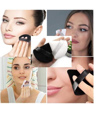 16PCS Makeup Powder Puffs Pure Cotton Puff Velour Loose Triangle with 3 pcs Round Apply for Daily Such as Foundation Cream Blush Sponge Face Facial Cosmetic Foundation Beauty Tool (Black White) - Buy Online on GoSupps.com