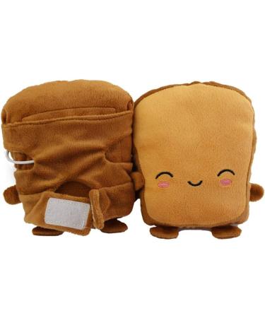 LEAQU Warm Winter Gloves 1 Pair Cute Cartoon Toast Soft USB Hand Warmer Fingerless Gloves Gloves for Typing Gaming Smile Face - Buy Online on GoSupps.com