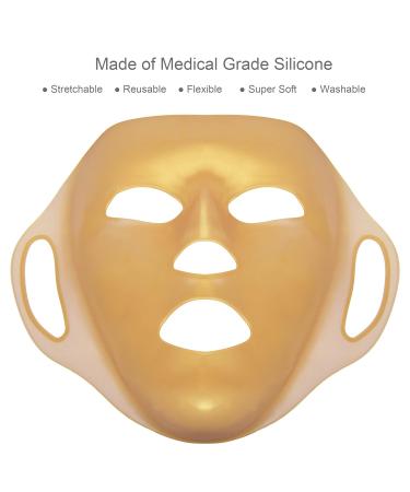 2 Pack Gold Moisturizing Face Mask - Silicone Reusable 3D Cover for Women - Hydrotherapy Patch for Beauty - GELMAY - Buy Online on GoSupps.com