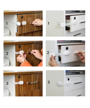 Premium Child Safety Locks - 6 Piece Adjustable Baby Cabinet Protection Set for Home Safety - Buy Online on GoSupps.com