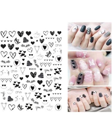 Valentines Day Nail Art Stickers Decals 8 Sheets JMEOWIO Self Adhesive Red Heart Love Kiss Lip Rose Flower Pattern DIY Design Nail Decoration for Women Girls - Buy Online on GoSupps.com
