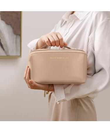 Aucuu Premium PU Cosmetic Travel Bag - Large Capacity, Waterproof, Multifunctional & Easy to Carry - Gift for Women (Pink) - Buy Online on GoSupps.com