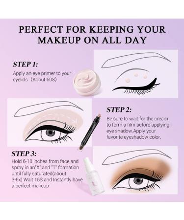 LUXAZA 3Pcs Eyeshadow Stick 3-in-1 Eye Makeup Kit - Shimmer & Matte Neutral Shades with Primer & Setting Spray - Waterproof - A-Hawthorn Set - Buy Online on GoSupps.com