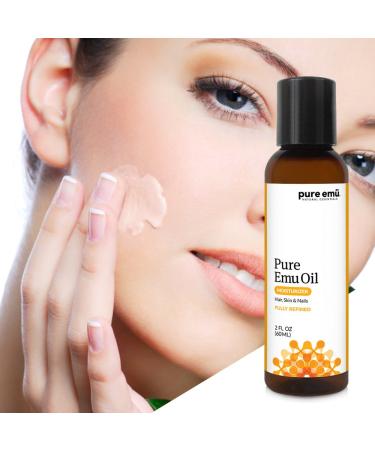 PURE EMU Organic Emu Oil for Hair, Skin & Nails - Natural, Hormone-Free Moisturizer | 2 fl oz - Buy Online on GoSupps.com