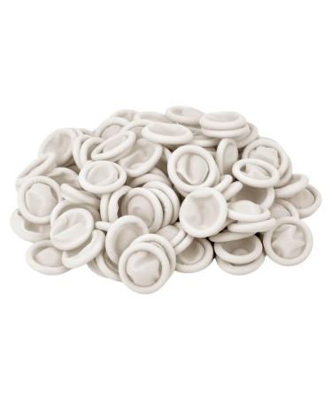100 Pcs Finger Cots Disposable Finger Protectors Latex Anti-Static Finger Tip Rubber Protect Keeping Dressing Dry and Clean (100 Pcs White) 100 Pcs White