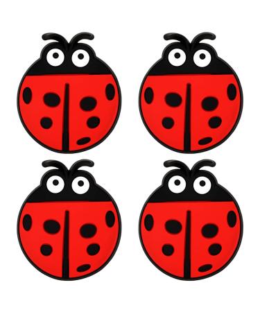 Mav 4 x furniture knob ladybug furniture handle children's room door handle drawer handle (Ladybug)