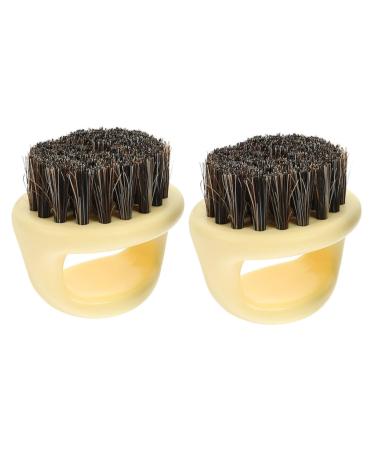Healeved 2 pieces men's beard comb for men Multifunctional cleaning brush men's articles for men bread brush for men men's pocket combers men's accessories Bartbrush 6x5x5cm beige