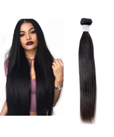 MILA 10 "-28" 100% real hair Press black Brazilian virgin hair bundle Silky Straight Human Hair Weaving Extensions 100g/PC 28 "/70cm 70 cm (1 Pack) Hair Weaven