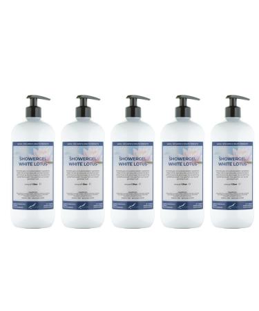 Claudius Showergel White Lotus 5 x 1 liter with 5 pumps white