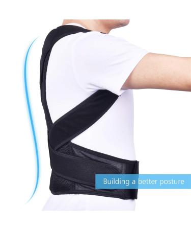 Posture Corrector for Men Kids Double-Layer Breathable-Adjustable Waist Support Lumbar Belt Back Straightener for Upper Back Pain Relief Black XXX - Buy Online on GoSupps.com