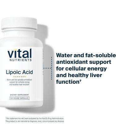 Vital Nutrients Lipoic Acid 300mg | Alpha-Lipoic Acid Antioxidant Supplement for Metabolism & Energy | Gluten Dairy Soy Free Non-GMO | 60 Capsules - Buy Online on GoSupps.com