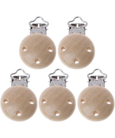 VAILANG 5pcs Metal Wooden Baby Pacifier Clips - Premium Infant Soother Clasps & Holders - Stylish & Safe Accessories for Newborns - Buy Online on GoSupps.com