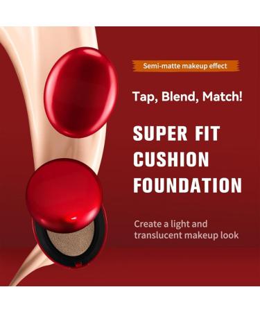  SONGVISON Super Fit Cushion Foundation Light Texture Semi-Matte Finish Buildable Coverage for 72 Hours. Waterproof Transparent Makeup - Buy Online on GoSupps.com