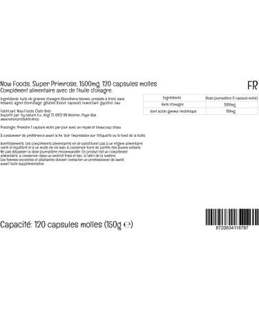 Now Foods Super Primrose 1300mg 120 Softgels - Lab-Tested, Soy Free, Gluten Free, Non-GMO - Buy Online on GoSupps.com