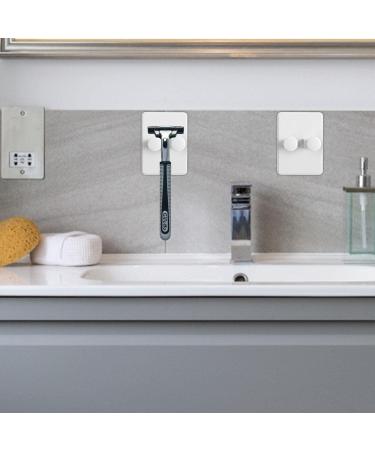 Buy Teksome Self-Adhesive Razor Hooks | Multi-Purpose Reusable Adhesive Hooks for Keys Bathroom & Towels - Large Load Capacity White - Buy Online on GoSupps.com
