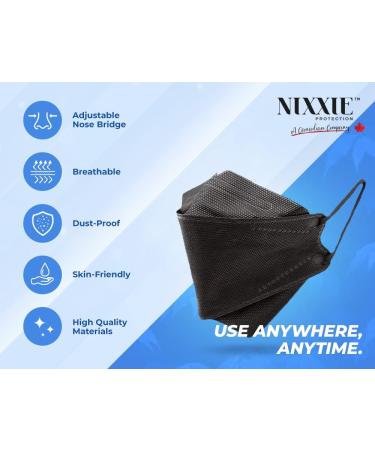 Disposable Black Face Masks Hynaut Leaf Shape Individually Packed 4-Ply 3D Face Masks Ear Loop Adjustable Nose Strap - Buy Online on GoSupps.com