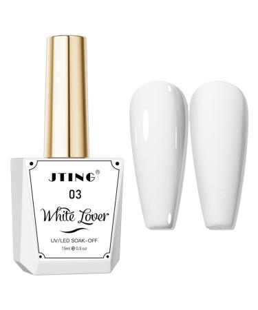 White Nail Polish - Milky White Gel Nail Polish - 15ml French Manicure Nail Polish - Clear Nude Soft Sheer White Gel Polish - White Nail Varnish for Women DIY French Manicure