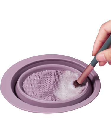Brush Cleaner | Silicone Foldable Brushes Scrubber Bowl | Makeup Brush Cleansing Tool Portable Suitable For Makeup Brush Makeup Sponge Powder Puff Purple - Buy Online on GoSupps.com