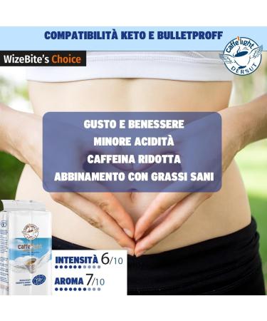 Wizebite's Choice - DERSUT Light Decaffeinated Ground Coffee | 250g | Authentic Italian Flavor Less Acidity | Lightly Decaffeinated Zero Grains for Sensitive Stomachs | Moka Coffee Powder - Buy Online on GoSupps.com