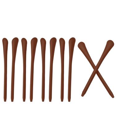 Patikil glasses endpieces 5 pairs glasses slide-resistant ear socks pieces pipe sleeve sleeve soft silicone replacement temple for around thin metal glasses legs brown-1