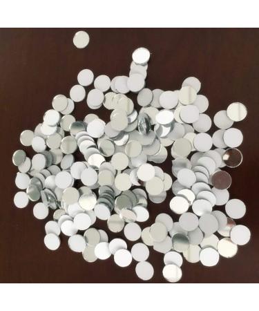 Set of 200pcs Small Round Glass Crafts  Real Glass Mirror Mosaic Tiles (Dia 1x1cm)