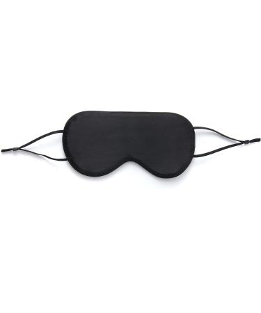 Premium Mulberry Silk Sleep Mask for Men & Women - Adjustable Ear-Hanging Strap Large Black Eye Mask for Ultimate Comfort - Buy Online on GoSupps.com