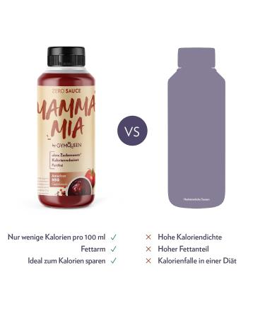 Gymqueen Mamma Mia Zero Sauce 3x265ml - Low-Calorie Fat-Free Sugar-Free Vegetarian & Lactose-Free | Perfect for Dishes & Salads - Buy Online on GoSupps.com