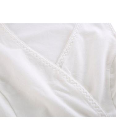 ZUMIY Maternity Nursing Top - Women's Cotton V Neck Ruched Waist Double Layered Tank - S Black/White/Lake Blue 3-Pack - Buy Online on GoSupps.com