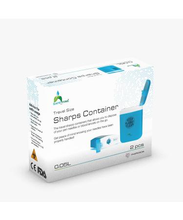 Safefine Portable Travel Sharps Container - Safe Disposal Container for Pen Needles Lancets Test Strips - 2 Pack - Buy Online on GoSupps.com