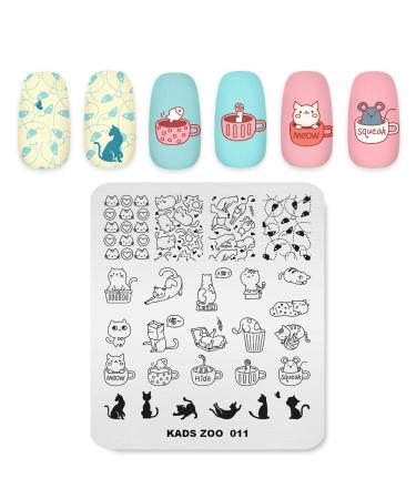 Alexnailart nail stamp plates creative cartoon animal theme picture design templates cat mouse cup of butterfly multi pattern circuit board manicure diy nail art printing tools zo011