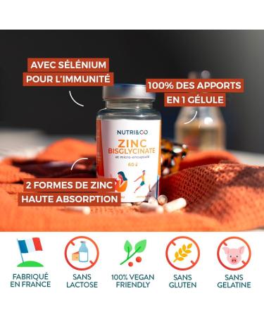 NUTRI & CO TRAACS Patented Zinc Bisglycinate + Selenium High Absorption 100% of AR in 1 Capsule Food Supplement Immunity Skin Hair Fertility 60 Capsules Made in France - Buy Online on GoSupps.com