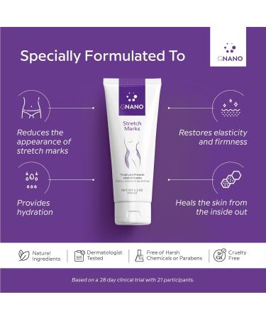 Advanced Stretch Mark Therapy Cream - Natural Ingredients for Firmer Skin Prevention & Healing - 4.2oz for Men & Women - Buy Online on GoSupps.com