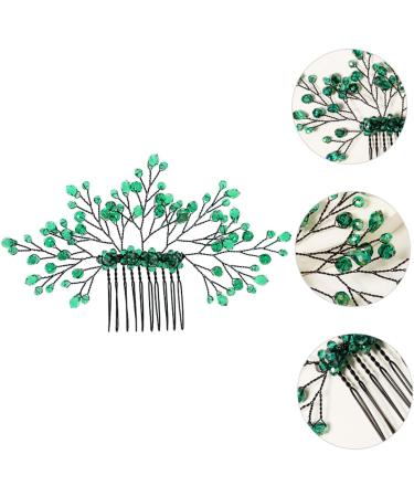 VINTORKY Green Branches and Leaves Hair Comb Crystal Bride Wedding Hair Comb Bride Crystal bridal hair comb rhinestone barrettes crystal leaf hair comb bridesmaid vintage rhinestones Metal - Buy Online on GoSupps.com