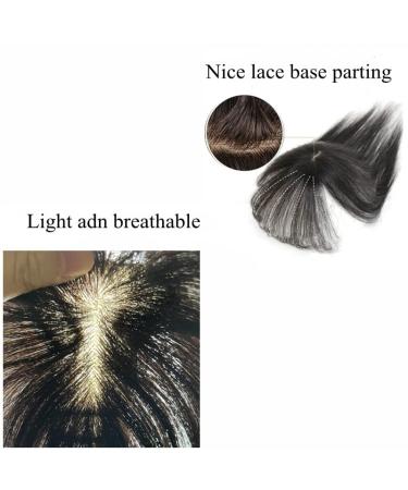 Anemone Jewelry 10inch Human Hair Topper with Fringe Bangs, Silk Base Thin Clip-In Toupee for Women - Light Natural Color - Buy Online on GoSupps.com