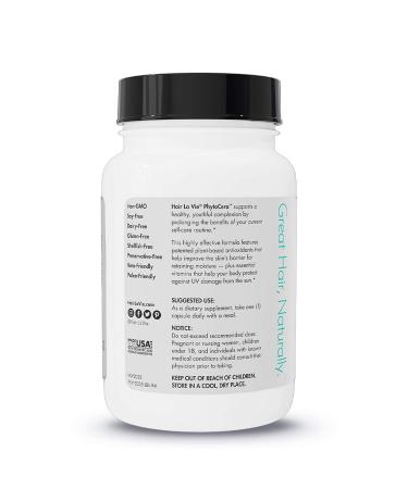 Hair La Vie Phytocera Dry Skin Supplement for Women - Rice Based Gluten Free Phytoceramides - Anti-Aging Skin Care Vitamins - Buy Online on GoSupps.com