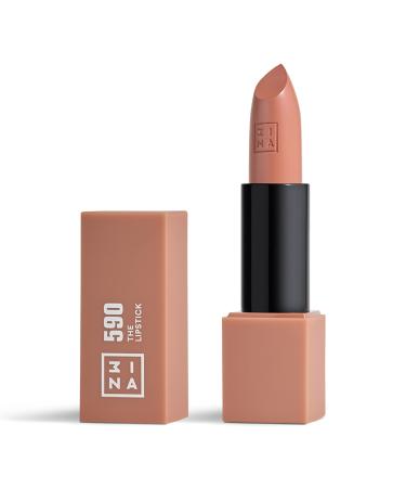 3INA MAKEUP - The Lipstick 590- Light Nude Lipstick with Vitamin E & Shea Butter to Nourish the Lips - Long Lasting Lip Colour with Matte Finish and Creamy Texture - Vegan - Cruelty Free - Buy Online on GoSupps.com