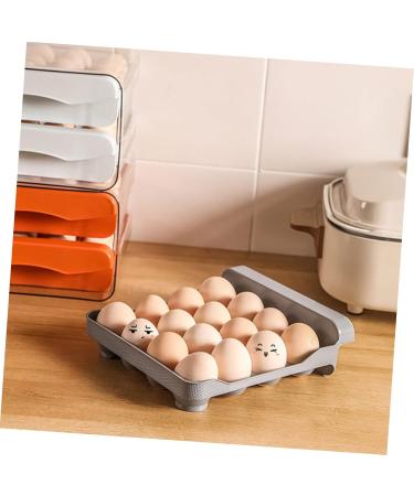 Generic Egg Storage Box Fridge Drawers Egg Tray for Home Wear-resistant Egg Drawer Organizer With Cover Grey 21.5x22.5x14cm - Buy Online on GoSupps.com