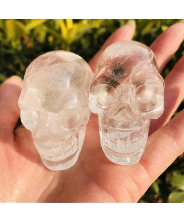 Natural Crystal Rough 1 Piece White Natural Quartz Crystal Skull Carving Statue Stones - Buy Online on GoSupps.com
