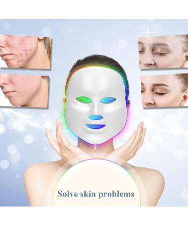 LED Face Mask Light Therapy Anti Acne 7 Color Photonic Mask for Skin Rejuvenation (Beige) - Buy Online on GoSupps.com