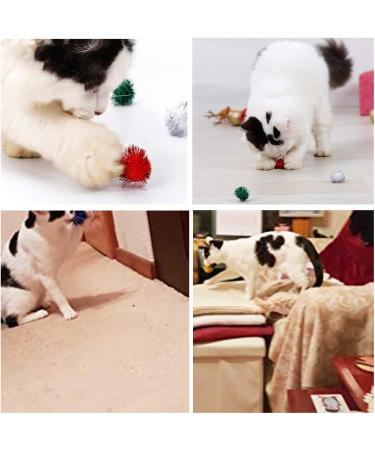 BIPY 20/Pack 3.5cm Cat Toy Soft Balls Kitten Toys with Tinsel Fluff Indoor Pompom Ball Assorted Color Random Tinsel fluff ball 20pcs - Buy Online on GoSupps.com