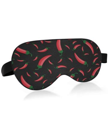 Chilli Peppers Eye Mask for Sleep Light Blocking Funny Sleeping Mask with Adjustable Strap Soft Lightweight Eye Cover Blindfold for Men Women Work Travel Naps