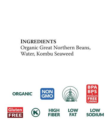 Eden Organic Great Northern Beans - 15 oz Can, No Salt, Non-GMO, Gluten Free, Vegan, Kosher, U.S. Grown - Heat and Serve, Macrobiotic - Smooth Texture - Similar to Cannellini - Buy Online on GoSupps.com