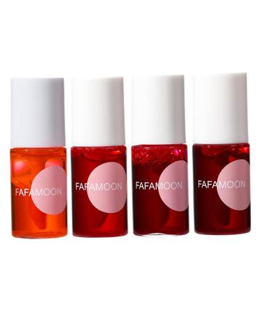 4 PCS/Set Lip Glaze Set Natural Formula Long-lasting Waterproof Lip Gloss Non-sticky Lipstick Fruit-Flavored Lip Stain for Daily Use