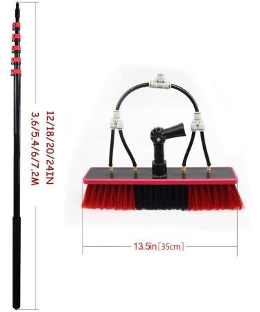 Telescopic Rod Cleaning Brush Water Fed Pole Kit Window Cleaning Pole 3-11m Water Fed Telescopic Brush Angle Adjustable Band Scraper for Photovoltaic Panel Cleaning Trucks 5.4M/18FT - Buy Online on GoSupps.com
