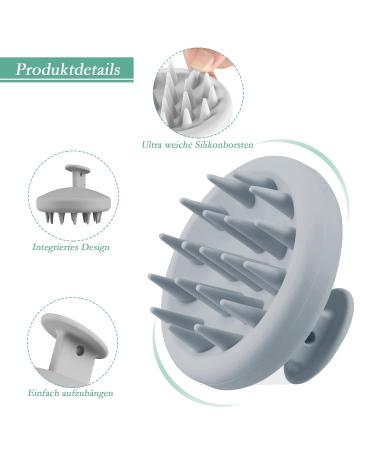 Serker Scalp Massage Brush - Silicone Shampoo Brush for Hair Growth Dandruff Reduction & Head Massage (Gray) - Best for Wet & Dry Use - Buy Online on GoSupps.com